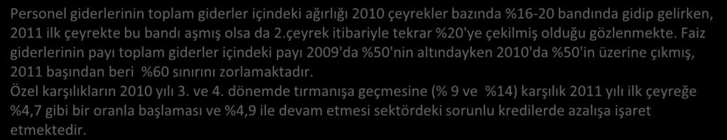 Giderler 3,6% 2,7% * Kur kar/zararından arındırılmıştır Esas Faal.Dışı Diğ. Giderler 3,6% 2,7% Özel Karşılık 6,2% 4,9% Komisyonlar Faiz Giderleri İşletme ve Diğer Faal.