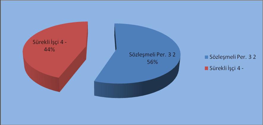 Sözleşmeli Per. 4 1 5 Sürekli İşçi 4-4 Geçici İşçi - - - TOPLAM 8 1 9 Grafik 6.