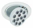 light control with special designed optical lenses Spotlight, semi-recessed and recessed body options Class A+ energy efficient & L 80 50.