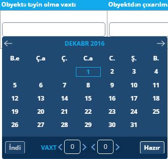 Sonra nəqliyyat vasitəsinə zaman intervalının əlavə olunması və yasilinməsini həyata keçiririk. Zaman aralığını seçmək üçün, boş sahəyə basmağınız tələb olunur.