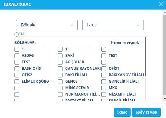 - Lokator Düyməni basdıqda, yeni səhifədə bütün