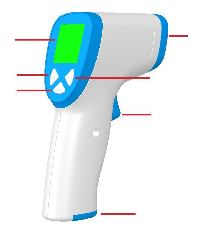 4. Cihaz Tasarımı ve Özellikleri a) Cihaz Görseli ve Parçaları Lcd Ekran Sensör Ses Açma Kapatma Ölçüm Modu Değiştirme Hafıza Görüntüleme Açma / Ölçüm Alma Pil Kapağı b) Tuş Özellikleri Tuş ÖLÇÜM MEM