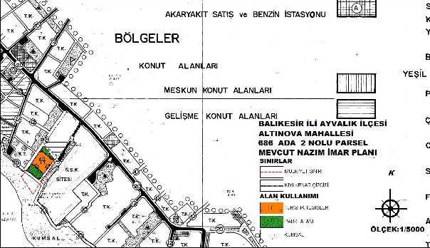 HARİTA 14: 1/5.000 ÖLÇEKLİ MEVCUT NAZIM İMAR PLANI (Altınova 7 no.