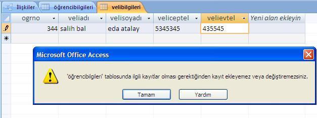 Bir-Çok İlişki : Örnek olarak bir müşteri bir mağazandan birden fazla alışveriş yapabilir.