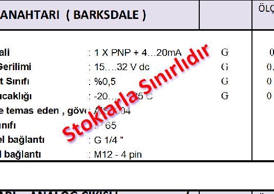 .600 bar 385,00 Mekaniksel bağlantı : G 1/4" Elektriksel bağlantı Basamak sayısı : 4 : M12-5 pin ELEKTRONİK BASINÇ SERİ : BPS3000 G 0..10 bar 415,00 :2 X PNP + 4.20 ma ve G 0.