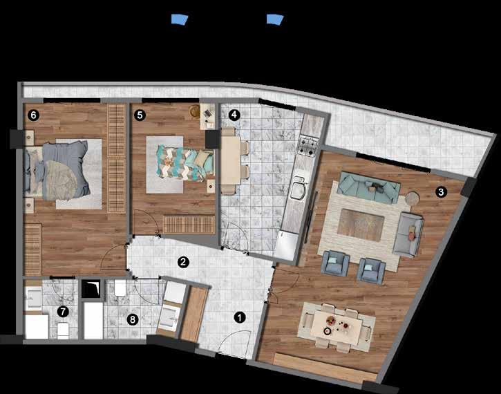 07 m² 5- EBV. YATAK ODASI 12.92 m² 6- BANYO 4.