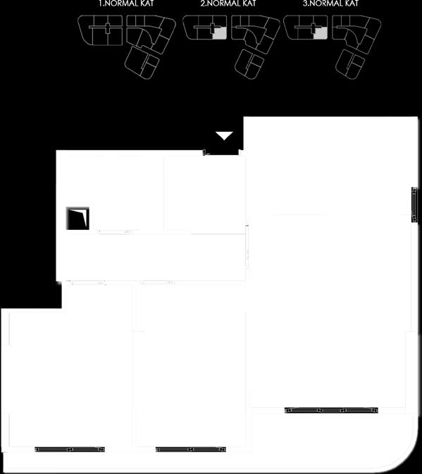 06 m² L TİPİ 1- ANTRE 3.58 m² 2- HOL 5.
