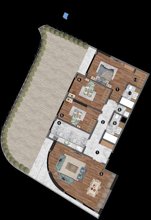3+1 3+1 Brüt : 166.97 m² Net : 118.75 m² Balkon/Teras: 14.
