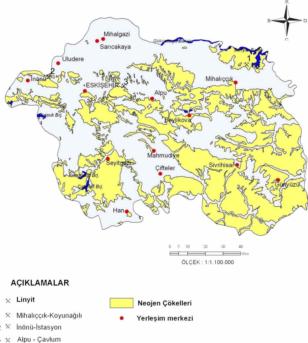 16.4. Eskişehir İli Kömür Alanları Eskişehir ili sınırları içerisinde 3 adet kömür sahası ve zuhurları bulunmaktadır. Mihalıçcık - Koyunağılı Sahası Rezerv : 57.43.282 ton görünür + 33.