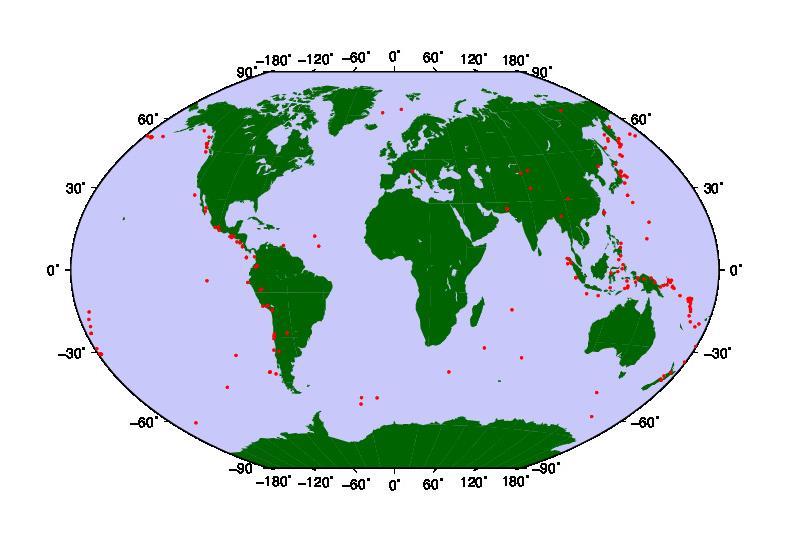 Şekil 2. Telesismik deprem dağılım haritası.