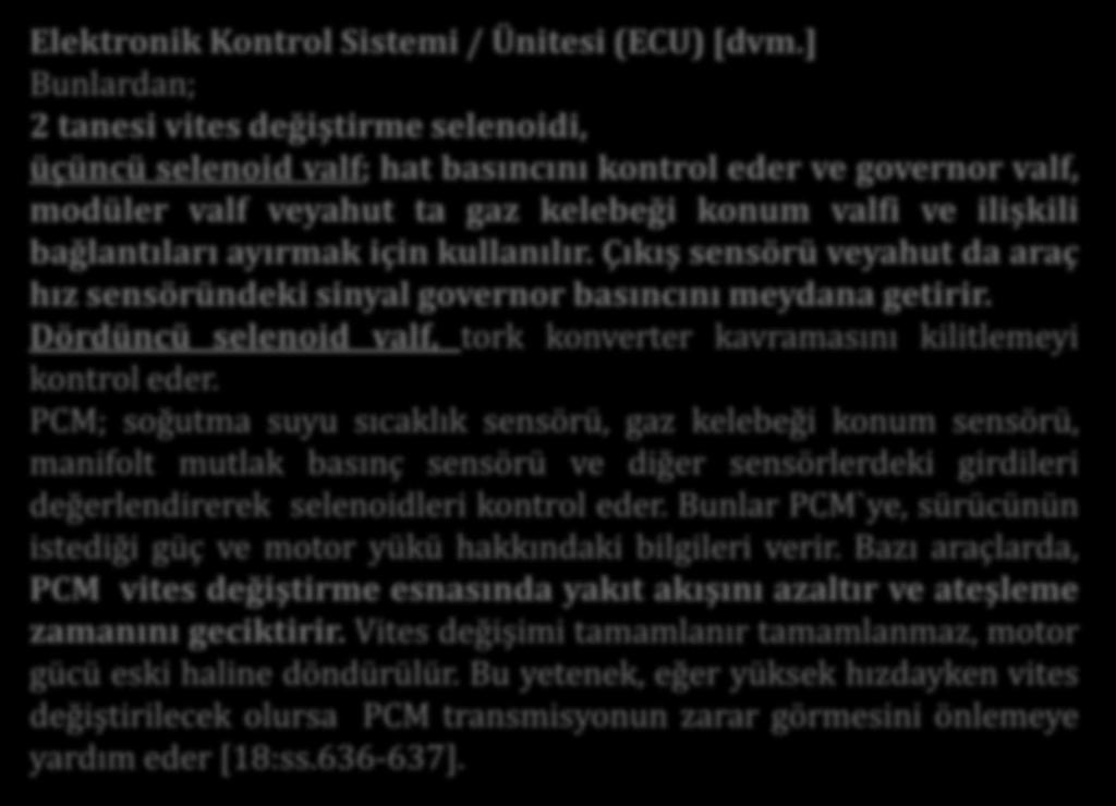 Elektronik Kontrol Sistemi / Ünitesi (ECU) [dvm.