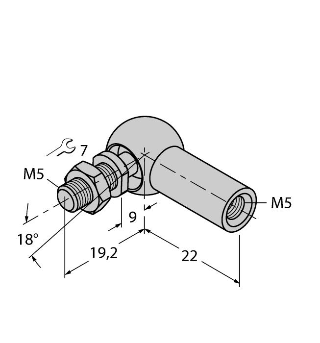 ABVA-M5 6901058 Axial joint for guided positioning element, stainless steel RBVA-M5 6901059 Angle joint for guided positioning element, stainless steel