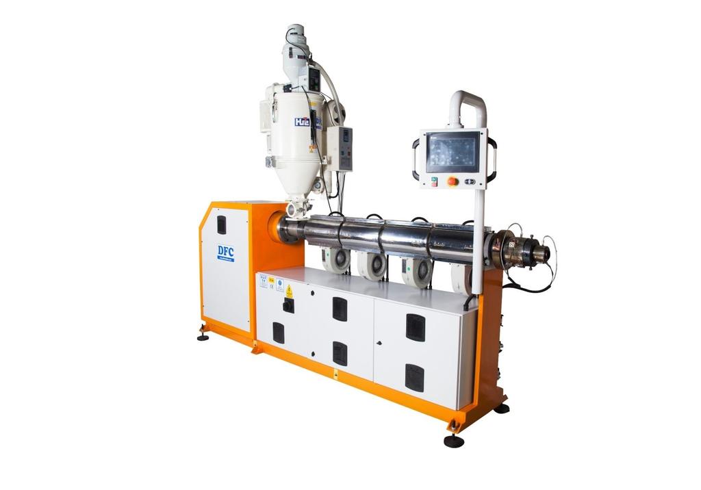 90MM EXTRUDER MACHINE 90mm extruder specifications 45kw main motor, 90mm diameter 30D screw sleeve, 45kw ABB driver, ABB breakers and contactors, 4x6000kw airblowed ceramic resistance, Head
