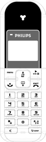 TR SE430 Telefonunuz Telefonunuza genel bakış Kulaklık LCD Ekran Yukarı/Aşağı Hareket tuşları Etkinlik LED i Menü tuşu/sol Fonksiyon tuşu Sağ fonksiyon tuşu/ Tekrar arama listesi tuşu/