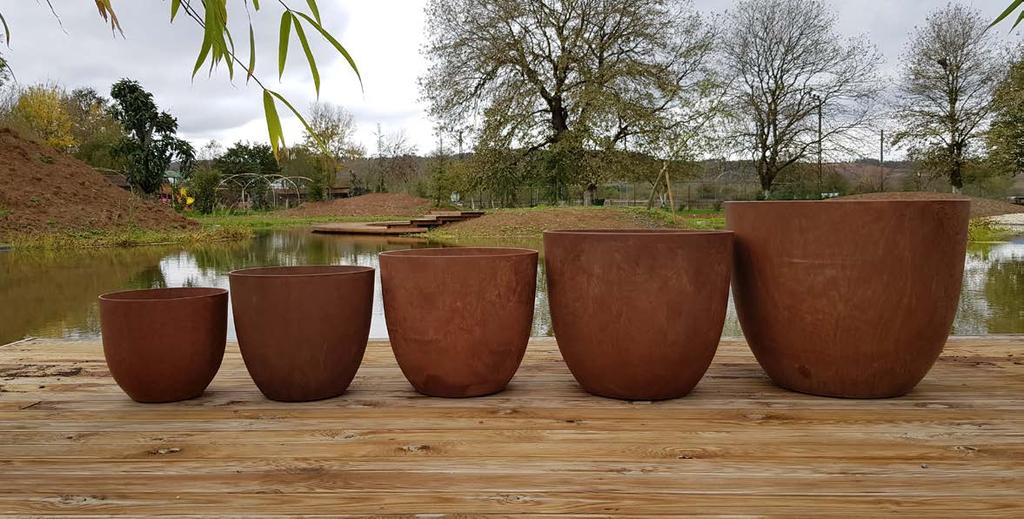 Akıllı Saksı Sistemleri - Polietilen 01 Saksı 1 Renk: Corten - Pas Rengi Alt Çap: Ø 31 cm Üst Çap: Ø 55 cm Yükseklik: 45 cm 1 2 3 4 5 Saksı 2 Renk: Corten - Pas Rengi Alt Çap: Ø 19 cm Üst Çap: Ø 33