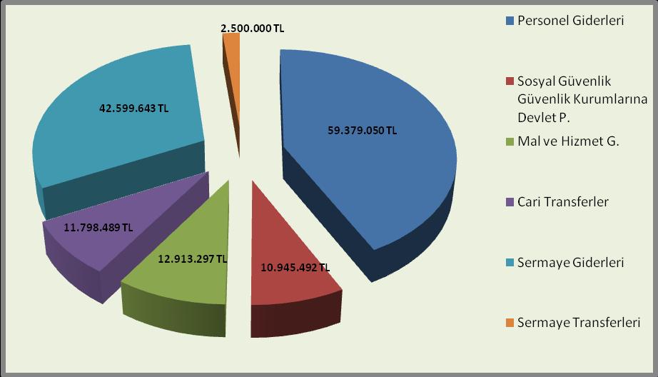 7-Ocak-Haziran 2011 Dönemi Gider Dağılımı 2011 Gerçekleşen Gider Personel Giderleri Sosyal Güvenlik K.