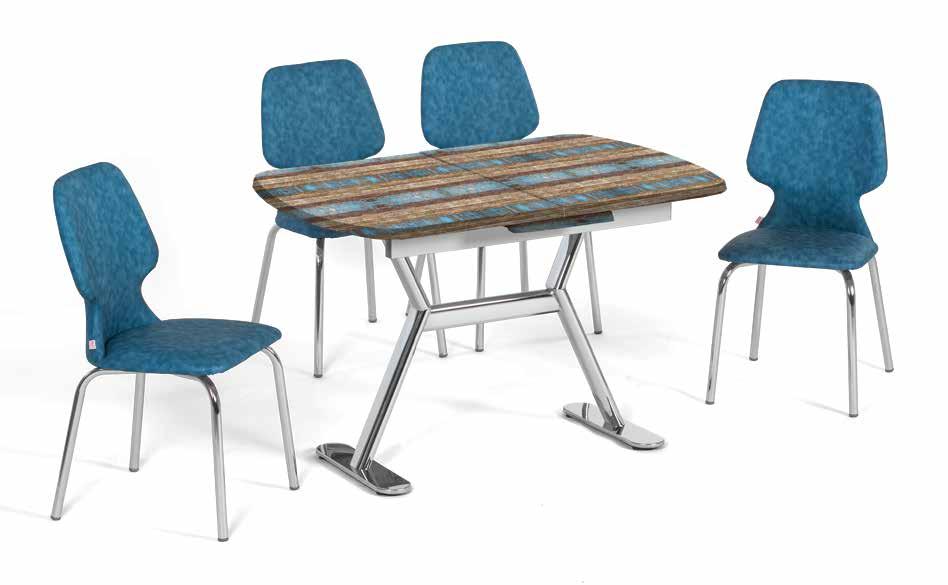 EN 944 ANTİK MAVİ TAKIM / ANTIQUE BLUE SET MASA - TABLE / Su Geçirmez Yüzey Waterproof Surface - Isıya Dayanıklı Yüzey Heat Resistant Surface - Çizilmeye Dayanıklı Scratch