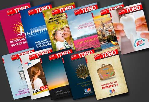 TDB YAYINLARI Türk Dişhekimleri Birliği Dergisi; mesleki haberleri, röportajları, bilimsel ve sosyal yazıları ve görsel boyutu ile kendini her geçen gün yenileyerek iki aylık periyodlarla