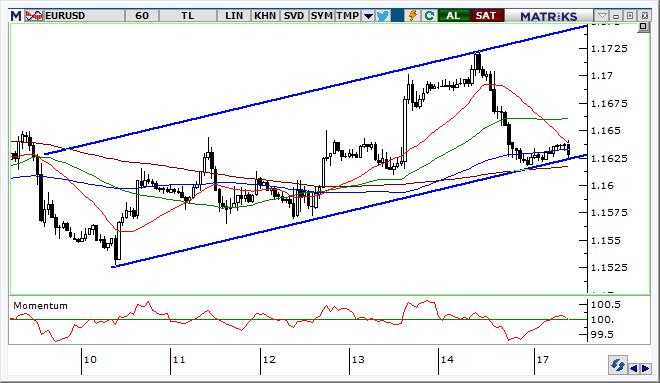 EUR/USD Teknik Analizi ECB nin geçtiğimiz hafta verdiği mesajlar her ne kadar EUR lehine olsa da, ABD de iç siyasi gelişmelerin yarattığı tedirginlik dolarda güçlenmeye neden oldu.