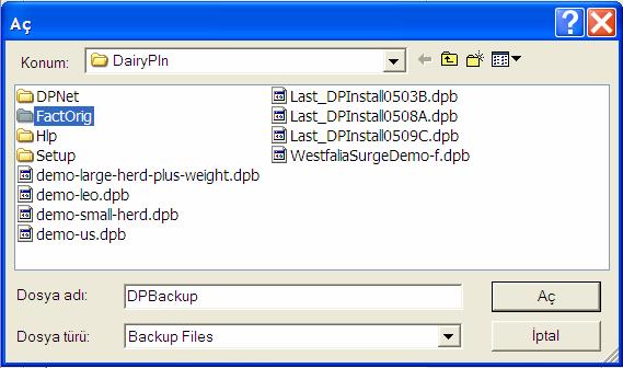 144 Verilerin hard diske kaydı için, S/DPBackup komutuna tıklanır. Açılan pencerede Gözat butonuna tıklandığında ekrana Şekil 122 de görülen pencere açılır.