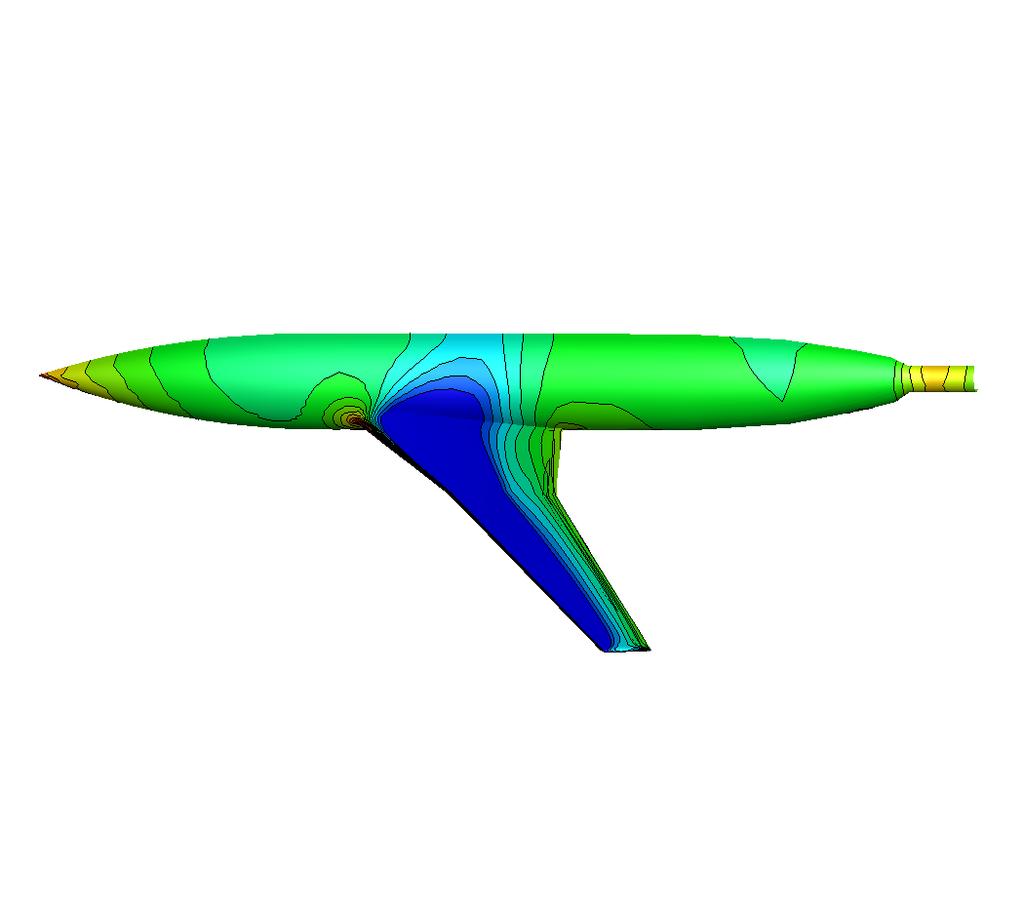 UYGULAMALAR Bu çalışmada kullanılan geometri ARAM00 olup çözüm ağı NASA Test Örnekleri nden alınmıştır. Giriş Mach sayısı 0.8027 olup hücum açısı 2.873 derece olarak seçilmiştir.