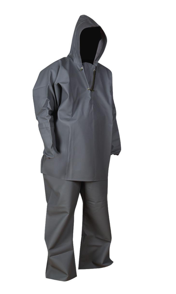 Balıkçı Takımları/Fİsherman Suits Gri Balıkçı Takım Lastikli Pantalon 0,65 Micron PVC-PU kumaştan üretilmiştir.