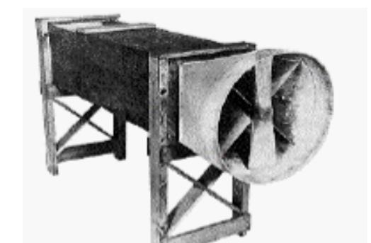 Figure 1.4 : Wright Brothers wind tunnel. Wind tunnels for aeronautical applications developed rapidly during the first half of the twentieth century, especially during and between the two world wars.