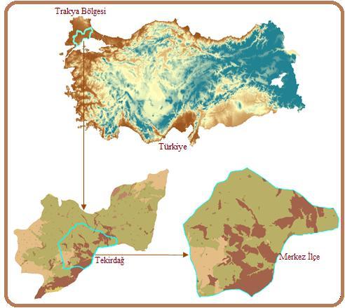 Şekil 3.1. Araştırma alanının yeri ve konumu 3.1.2.