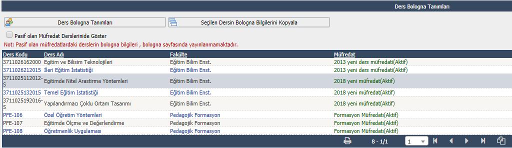 Tanımları menüsünü seçiniz. 2.