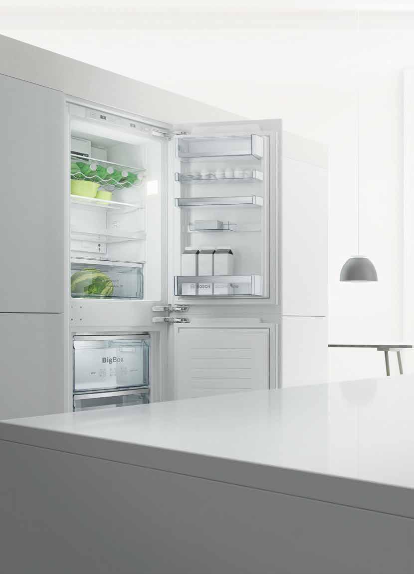 Her mutfağa yakışan, içi de dışı kadar zarif tasarımlar Dinamik MultiAirflow ve AirCarpet ile Homojen Soğutma Geliştirilmiş yeni hava akış sistemi MultiAirflow sayesinde gıdalar %40 daha hızlı sürede