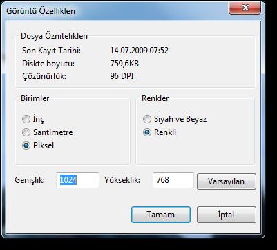 Ayrıca klavyeden CTRL+E tuşlarına basarak da resmin özelliklerine bakılabilir. Giriş Sekmesi Giriş sekmesi 7 komut grubundan oluşur.