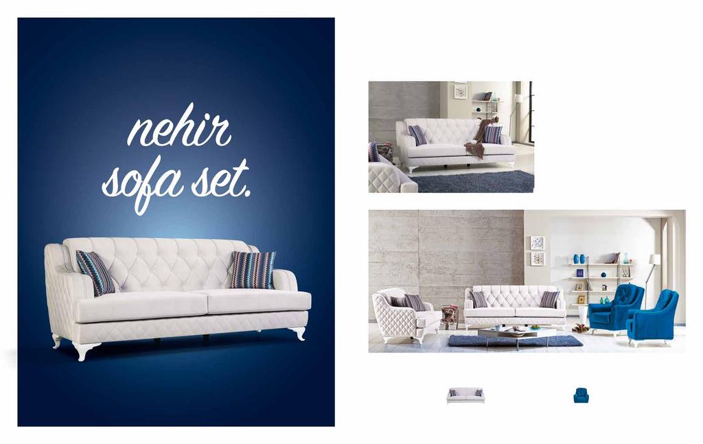 Nehir. Koltuk Takımı / Sofa Set Özel dikiş yapısı ile modern ve şık Nehir Koltuk Takımı.