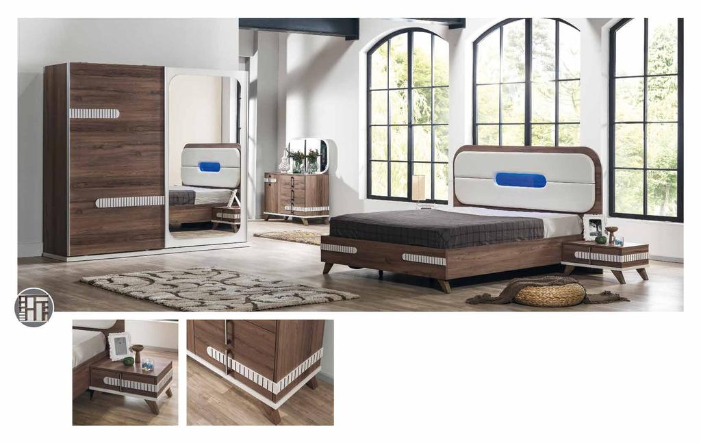 Drop. Yatak Odası / Bedroom Set Zarafetin en çarpıcı şekilde kendini gösterdiği Drop Yatak Odası, sade bir tasarım anlayışını modern bir yorumla sunuyor.