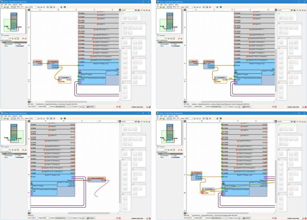 Adım 9: Visuino: Clock Switch i bağlayın "Clock On/Off Switch(zaman sayma Aç/Kapa Anahtarı)" bileşenini Etkinleştirmek/Deaktifleştirmek için, kaleme dokunulduğunda veya hareket ettirildiğinde,