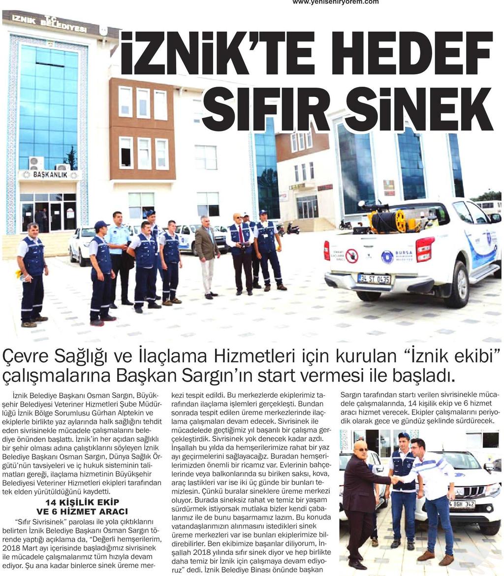 IZNIKTE HEDEF SIFIR SINEK Yayın Adı : Yenisehir