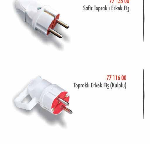 SESUARLAR ACCESSORİES 77 110 00 Topraksız Erkek Fiş Ungrounded Male Plug 77 111 00 Topraksız Dişi Fiş Ungrounded Female Plug 77 148 00