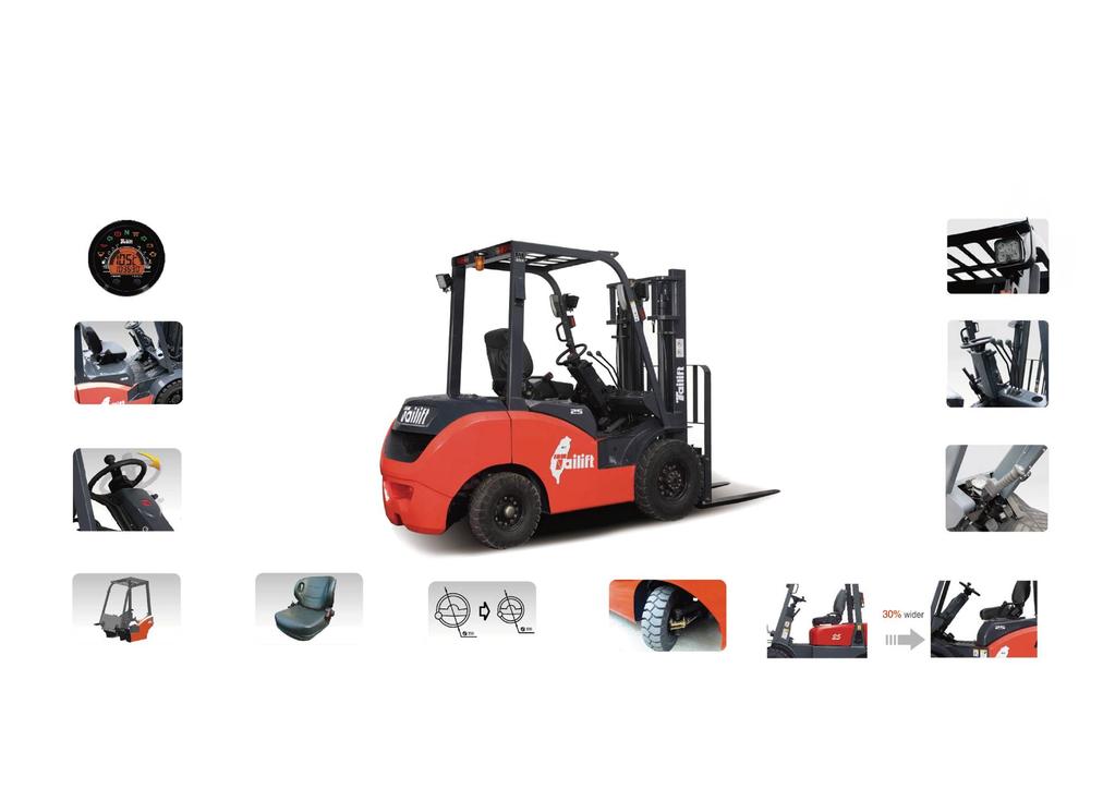 9L Plus Serisi 2.0-3.5T Yepyeni Ekonomik Forklift - Dengeli & Dayanıklı Çok fonksiyonlu gösterge paneli Kolay okunan gösterge paneli, direksiyon simidi solunda ön konsol üzerine konumlandırılmıştır.