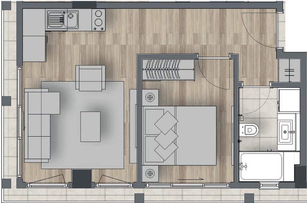 A 1+1 KAT BRÜTÜ : 52,89 m 2 *B.B.N.