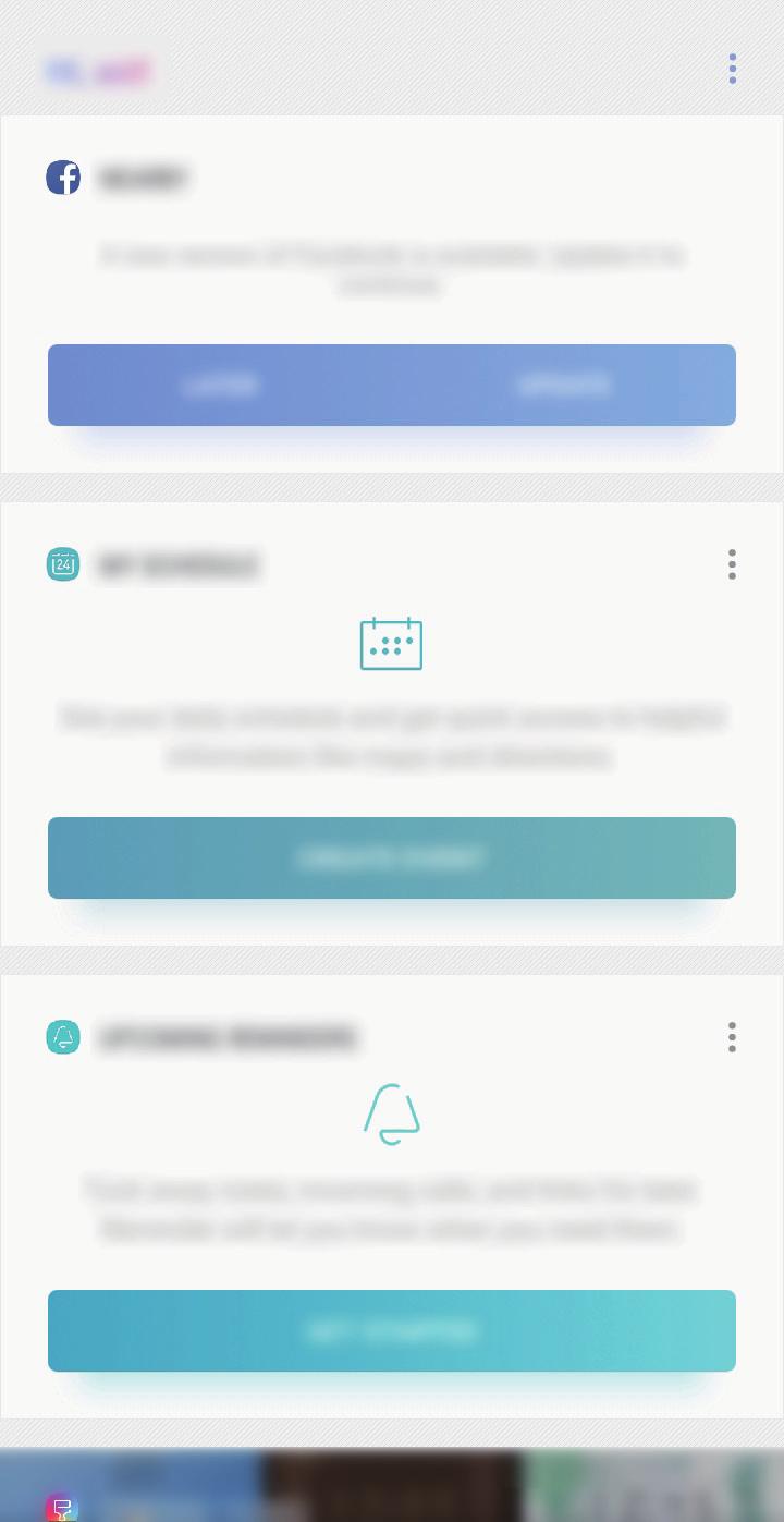 Uygulamalar ve özellikler Hatırlatıcıyı başlatma Hatırlatıcıyı Bixby Home'den başlatabilirsiniz. 1 Ana ekranda sağa kaydırın. Bixby Home ekranı görünecektir.