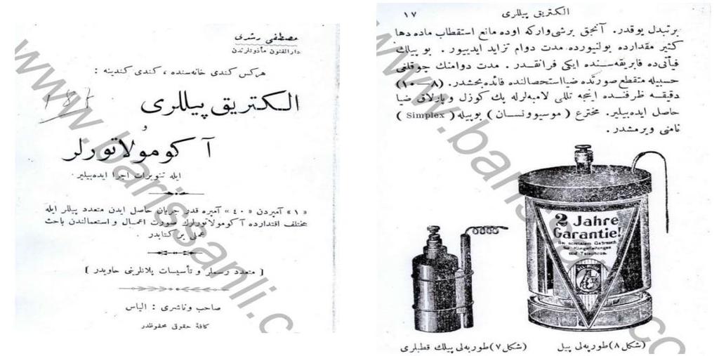 Kısa Bir Tarihçe 1915 Osmanlıca Elektrik Pilleri Kitabı Kaynak: