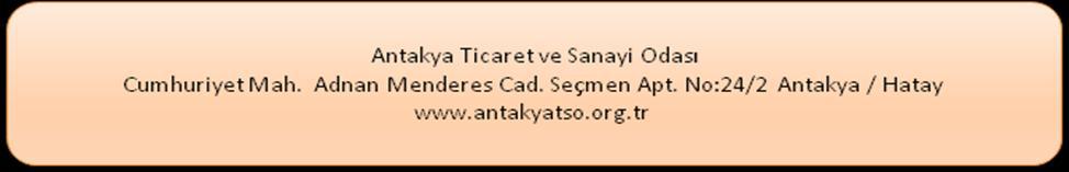 ANTAKYA TİCARET VE SANAYİ ODASI ÜYE MEMNUNİYET SORU FORMU, 2017 KİMLİK VE İLETİŞİM BİLGİLERİ İşletmenin Unvanı İşletmenin Adresi İl İlçe Köy Mahalle Cadde /Sokak Dış kapı no İç kapı no Posta kodu