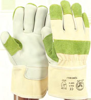 MONTAJ & AĞIR İŞ ELDİVENLERİ GLOVES FOR MONTAGE AND HEAVY DUTIES BES 1070 T - Ciltli deri, yarma deri - Başparmak arası özel takviyeli -