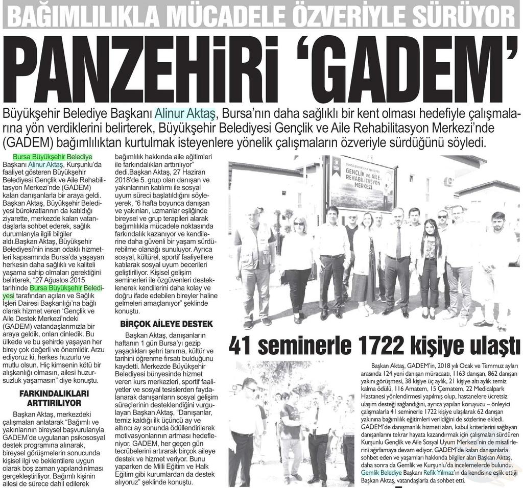 PANZEHIRI GADEM Yayın Adı : Bursa Kent