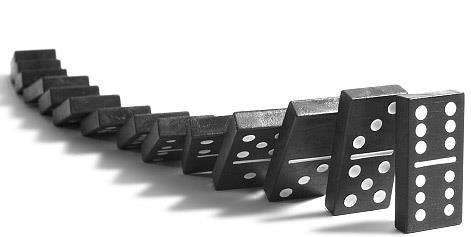 3 Domino Taşları Örneği Kazanın oluşumunu inceleyen araştırmacıların, ilginç bir açıklama örneği olarak dik duran domino taşları modelini kullandıkları görülmektedir.