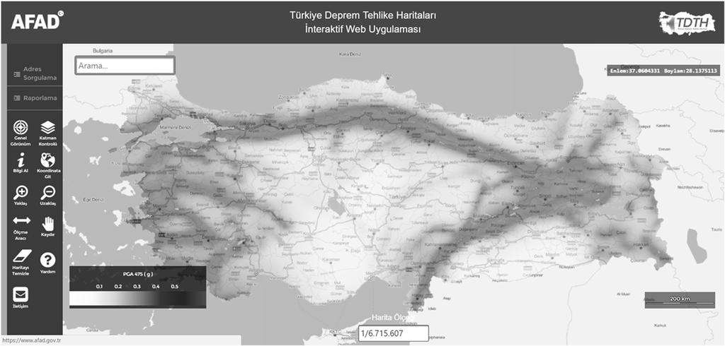 Olasılıksal Deprem Etkisinin Belirlenmesi Yapının Konumu Türkiye Deprem Tehlikesi Haritaları