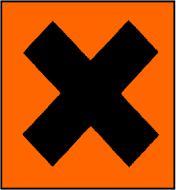 Tahriş (sembol: çarpı, işaret: Xi) Deri ile temasta hassaslaştırıcı (sembol: çarpı, işaret: Xi) Zararlı (sembol: çarpı, işaret: Xn) Solunum yolu ile hassasiyet (sembol: çarpı, işaret: Xn) Kanserojen