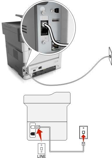 Faks alma/gönderme 99 Bir faks bağlantısı seçme Standart telefon hattı kullanarak faks kurulumu yapma DİKKAT ÇARPILMA TEHLİKESİ: Elektrik çarpması riskini önlemek için bu ürünü fırtınalı havalarda