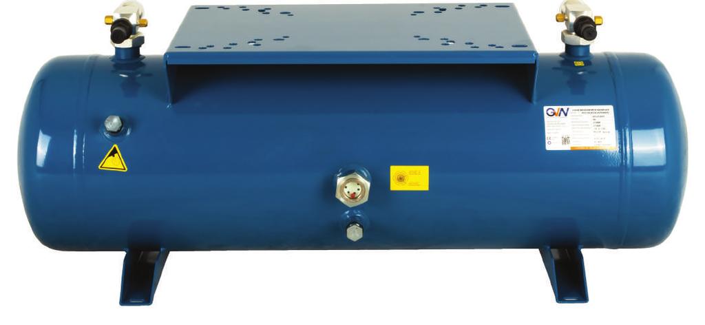 HC.33b HORIZONTAL LIQUID RECEIVERS & BASEPLATE KOMPRESÖR AYAKLI YATAY LİKİT TANKLARI HC.33b Series Receivers with compressor plate are offered in 7-100 l volumes.