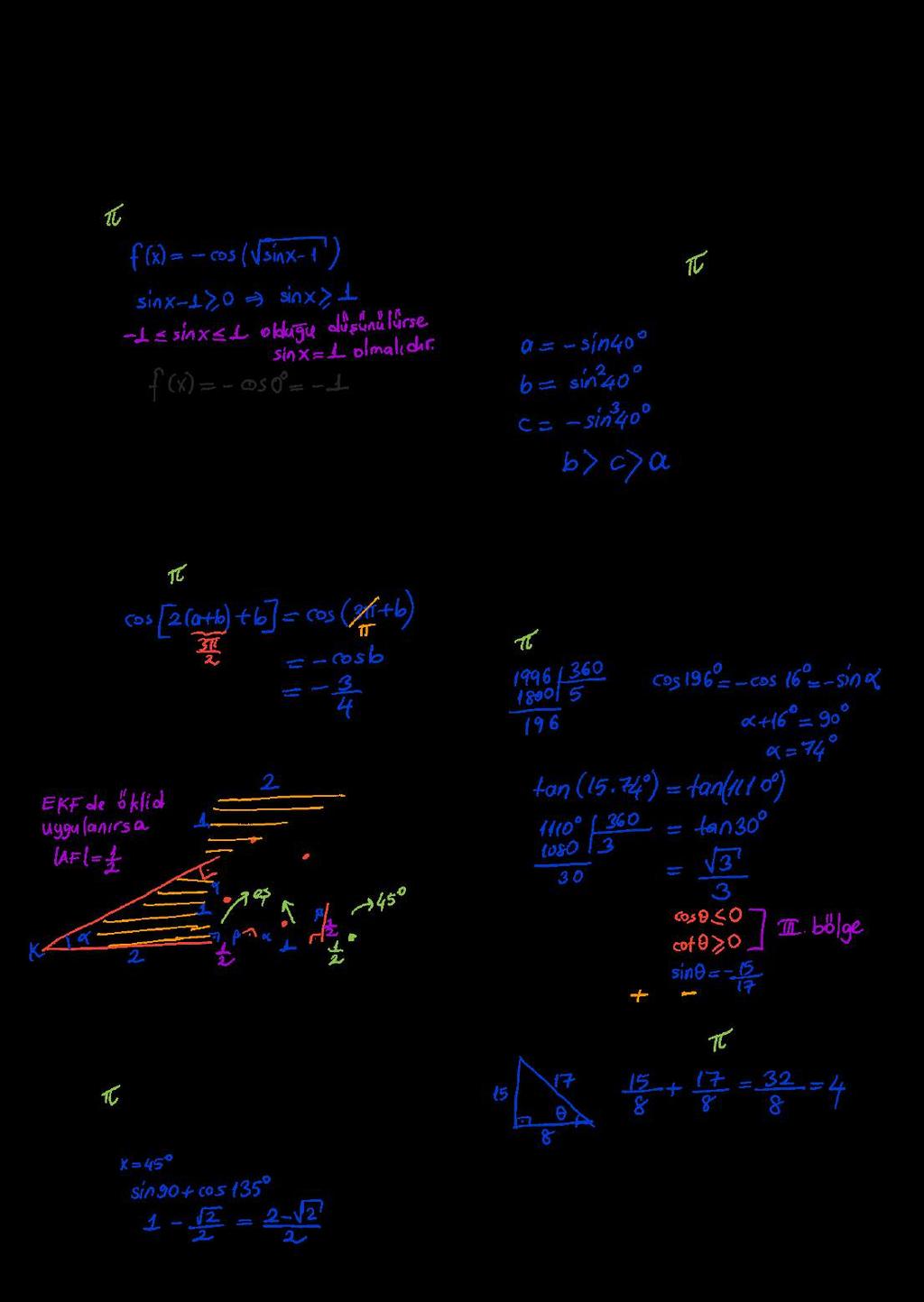 GM FOMÜ 7. f() = cos(p + sin ) fonksiyonunun göüntü kümesi aşağıdakileden hangisidi? ) { } ) {0} ) ' ) {} ) {} 0.