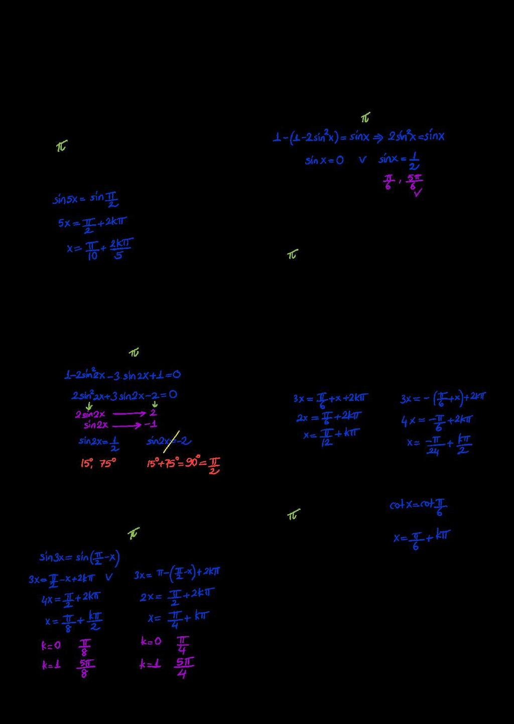 TGOOMTK KM TST. sin = denkleminin de çözüm kümesi aşağıdakileden hangisidi? k ) ' + k, k d Z ) ( +, k! Z 0 0. cos = sin denkleminin kökleinden bii aşağıdakileden hangisidi? ) ) ) 7 ) ) k k ) ( +, k!